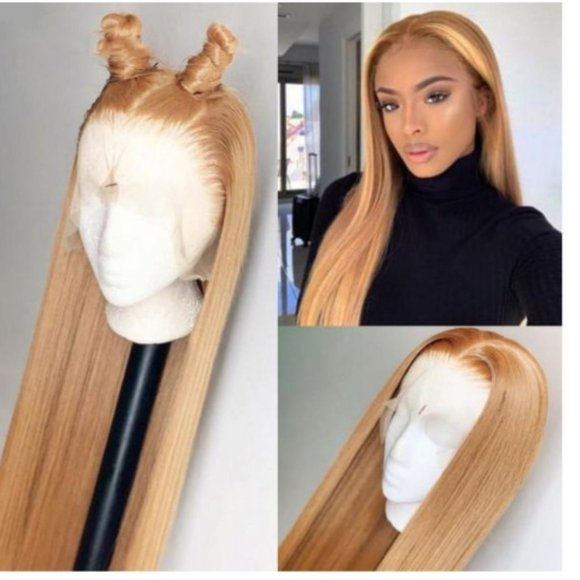 Honey Blonde Straight Human Hair Wig 13 x 4  22\